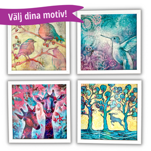 Välj dina motiv! 2-pack inramade konstkort, 20x20 cm
